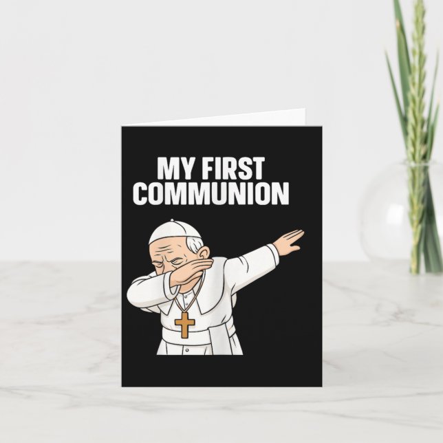 Carte Drôle Dabbing Pape Mon premier cadeau de communion (Devant)