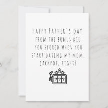 Carte drôle de bonus papa de l'enfant bonus