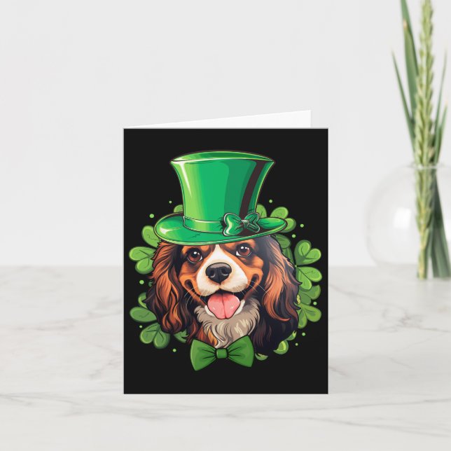 Carte Drôle de Cavalier King Charles Spaniel St Patricks (Devant)