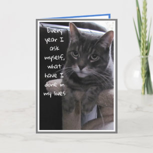 Carte drôle de chat d'anniversaire