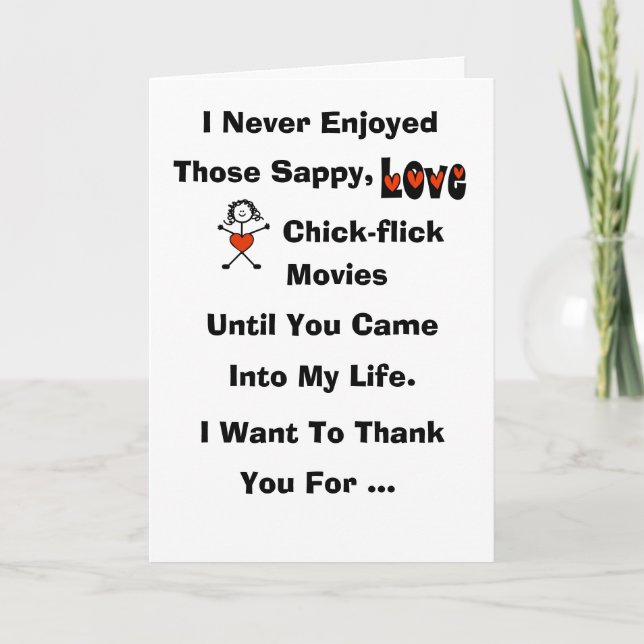 Carte drôle de chick-flick à l'eau de rose (Devant)