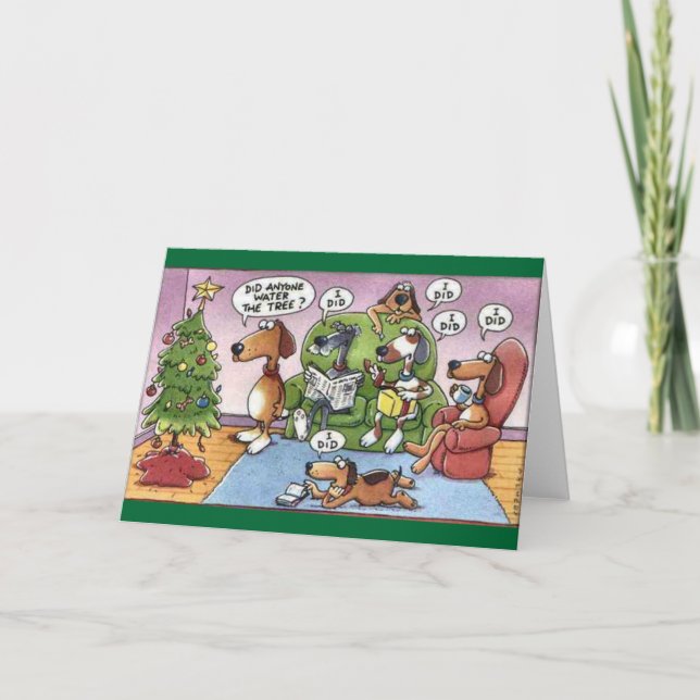 Carte drôle de chien de Noël (Devant)