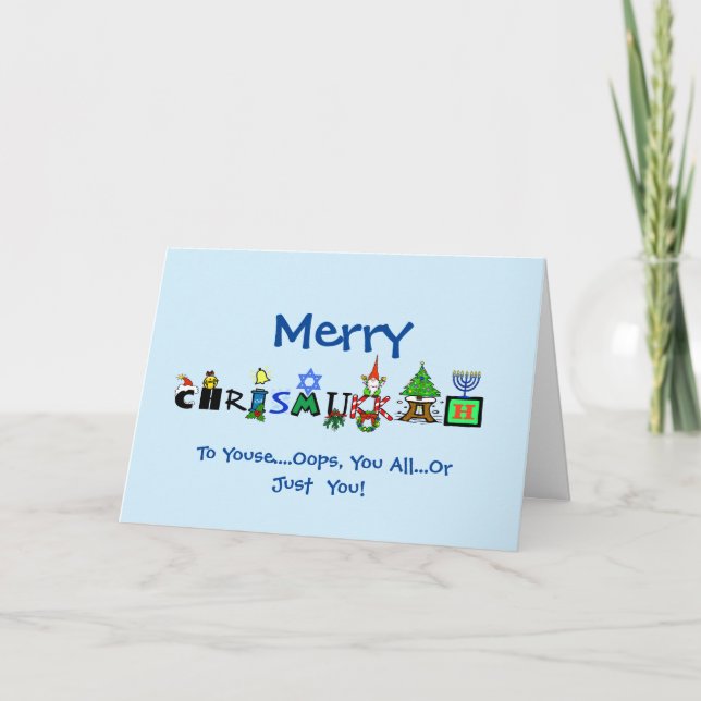 Carte drôle de Chrismukkah pour tout le monde Oups (Devant)