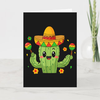 Carte Drôle de Cinco De Mayo Cactus Chapeau de Paille Fi