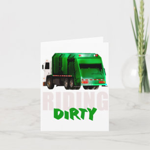 Carte Drôle de conduite sale camion à ordures recyclage