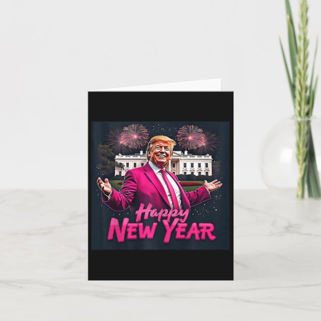 Carte Drôle de fête du Nouvel An de Trump 2025 Trump Nou (Devant)
