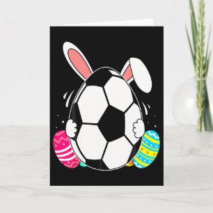 Carte Drôle de football avec des oreilles de lapin jour
