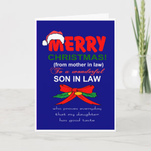 Carte drôle de gendre Noël