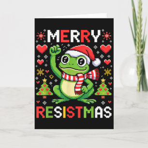 Carte Drôle de grenouille de Noël politique Joyeux Resis