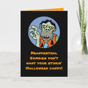 Carte drôle de Halloween de zombi