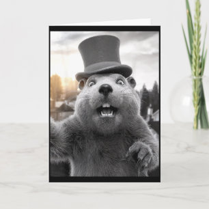 Carte Drôle de jour de la marmotte Woodchuck Drôle de Gr