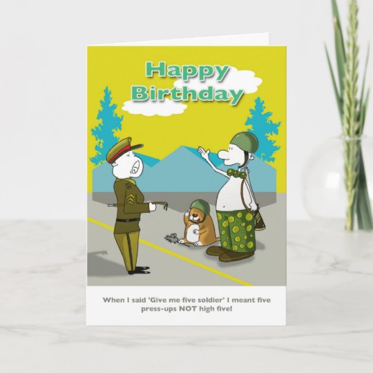 Carte Drole De Joyeux Anniversaire De Soldat Zazzle Ca