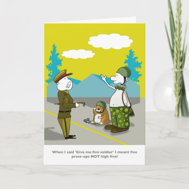 Carte drôle de joyeux anniversaire de soldat (Devant)