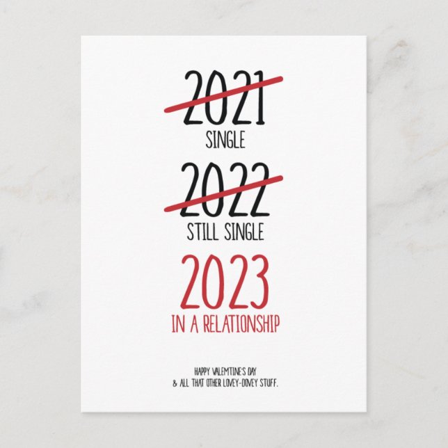 Carte drôle de la Saint-Valentin 2023 Dans une rel (Devant)