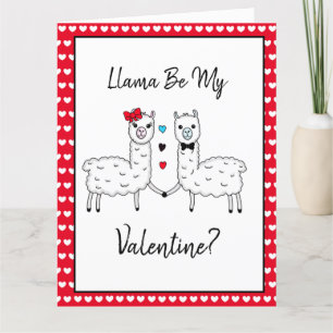 Carte Drôle de lama mignon pun jour de la Saint-Valentin
