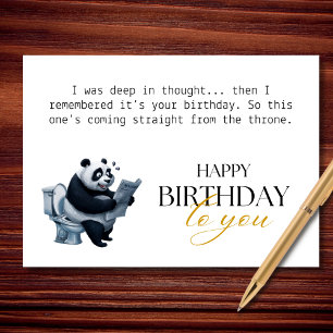 Carte Drôle de Panda d'anniversaire directement du trône
