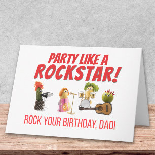 Carte Drôle de papa anniversaire légume rock amateur mus