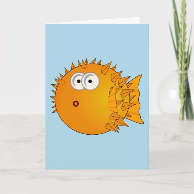 CARTE DRÔLE DE POISSON PLEINE D'EAU POUR ANNIVERSA (Devant)