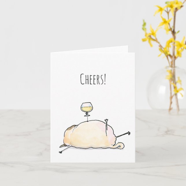 carte drôle de pug à Cheers (Fleur jaune)