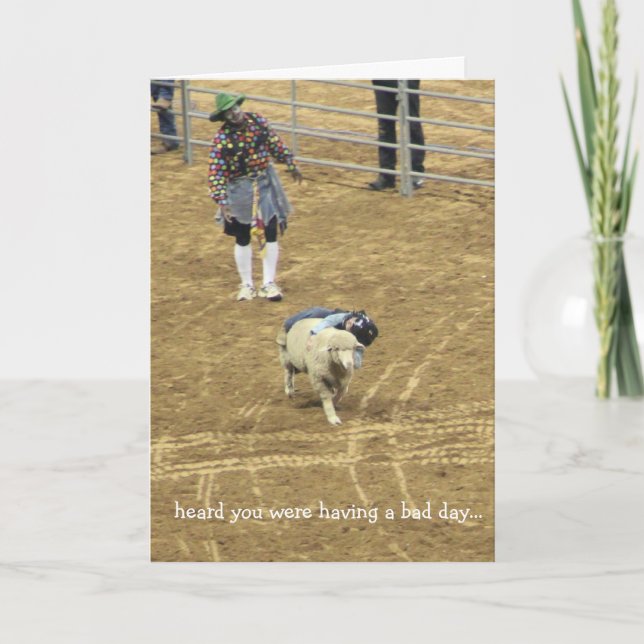 Carte drôle de rodéo d'encouragement, bustin de (Devant)
