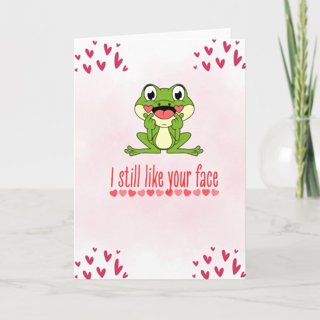 Carte drôle de Saint-Valentin – jolie grenouille “ (Devant)