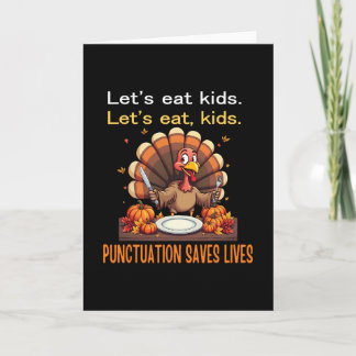 Carte Drôle de Thanksgiving Professeur Dinde Allons Mang