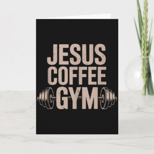 Carte Drôle de travail chrétien Jésus Café Gymnase Haltè
