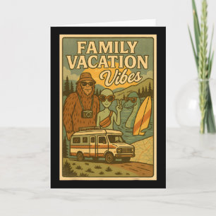 Carte Drôle de vacances d'été Bigfoot Famille Alien Ness