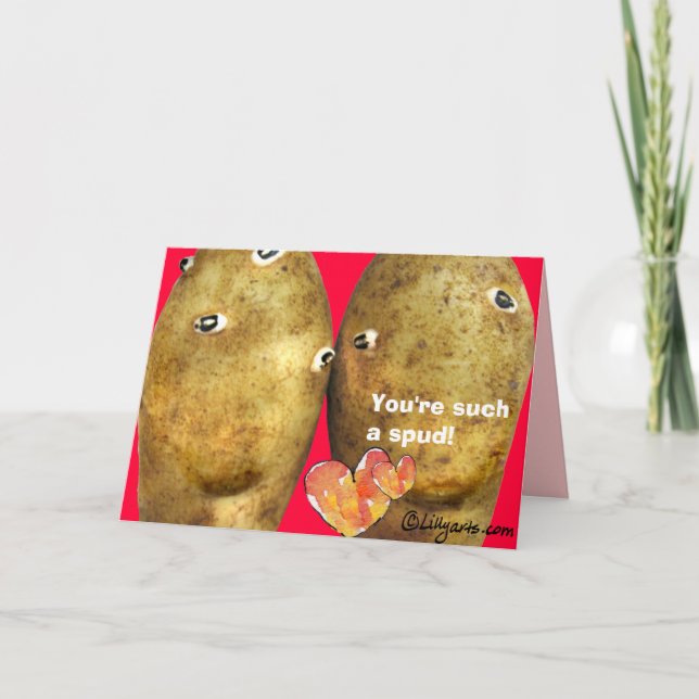 Carte drôle de Valentine de pommes de terre (Devant)
