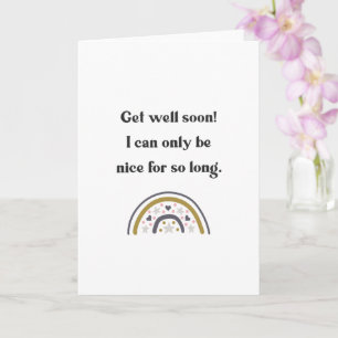 Carte Drôle de vœu de rétablissement Humoristique
