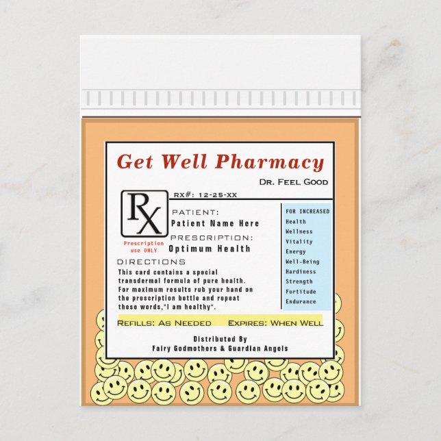 Carte drôle de vœux de rétablissement énorme (Devant)