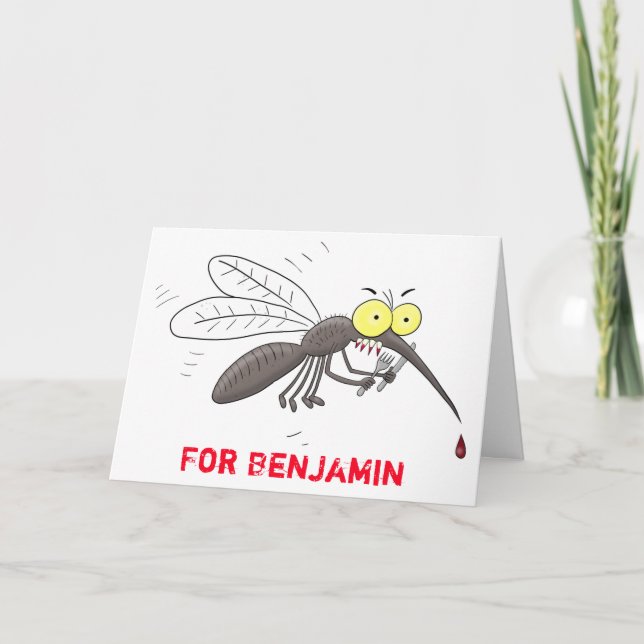 Carte Drôle dessin d'insecte moustique (Devant)
