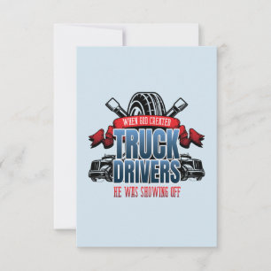 Carte Drôle Dieu Créé Conducteurs de Camion