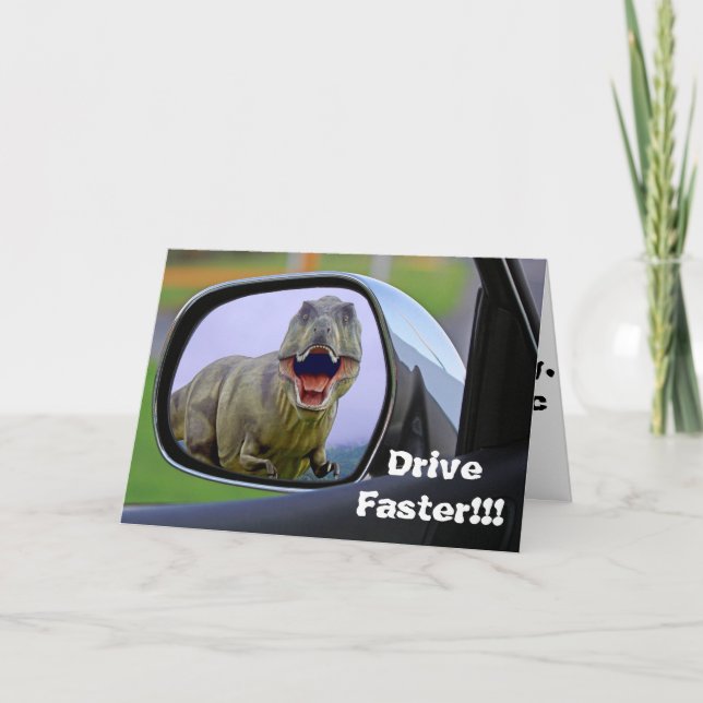 Carte Drôle Dinosaure Vieillissement Anniversaire (Devant)