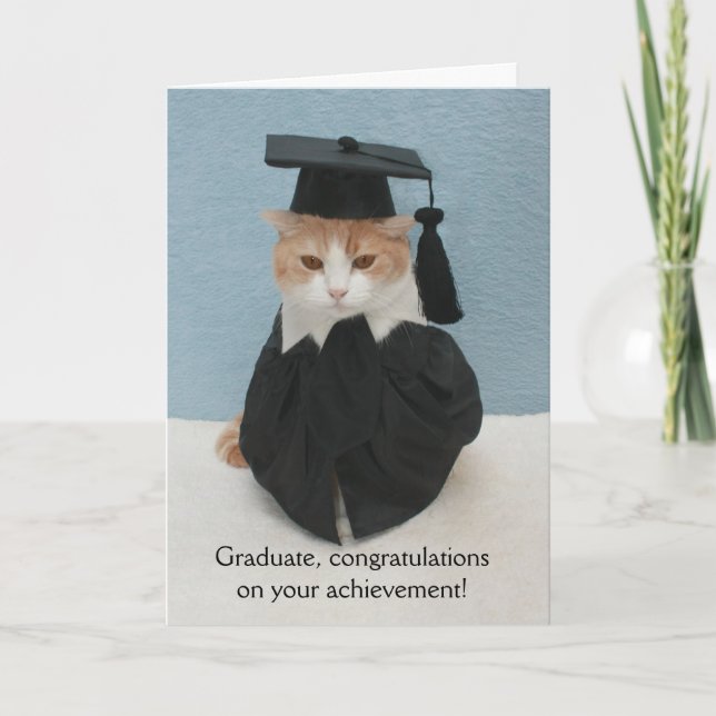Carte Drôle diplôme de chat (Devant)
