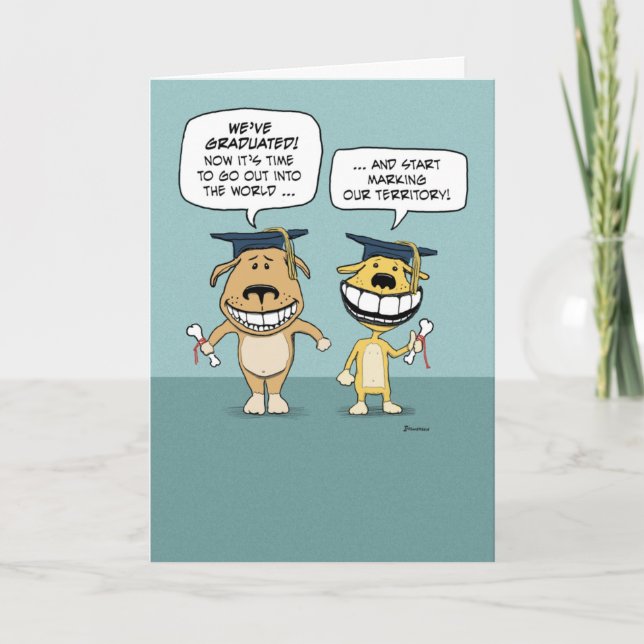 Carte Drôle Diplômés Chien Heureux Diplôme (Devant)