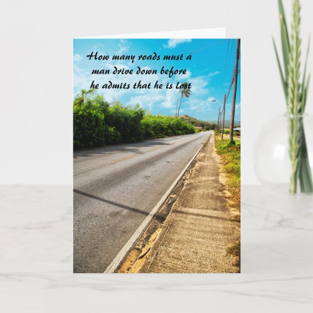 Carte Drôle dire Homme Conducteurs Combien de routes (Devant)