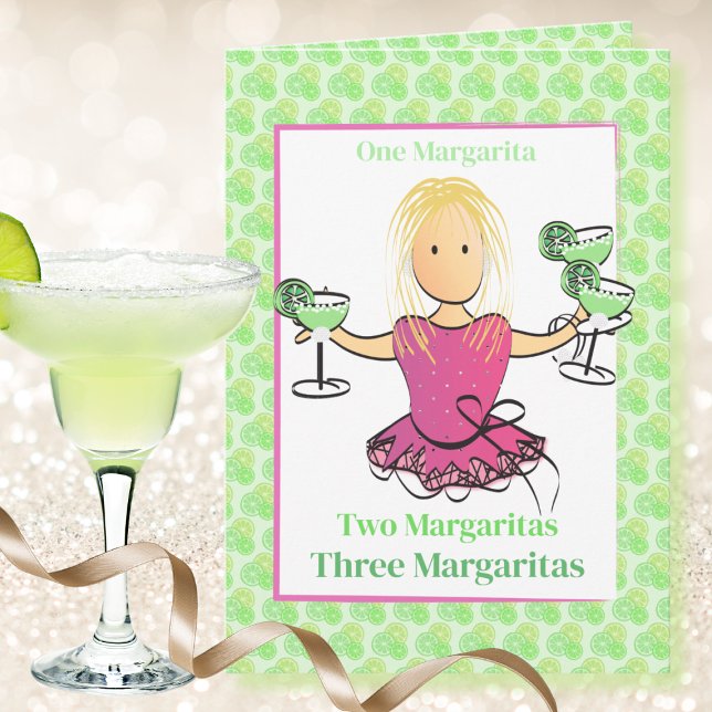 Carte Drôle Dit Femme Caricature Margarita Anniversaire (Créateur téléchargé)