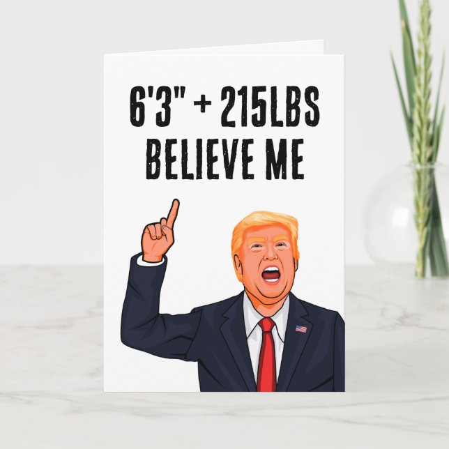 Carte Drôle Donald Trump 215 livres et 6'3 pouces (Devant)