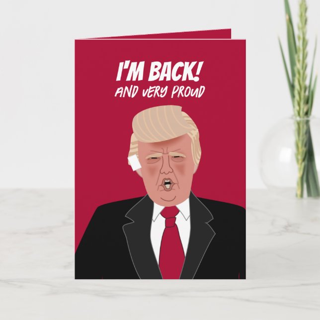 Carte Drôle Donald Trump à l'oreille bannie Joyeux Noël (Devant)