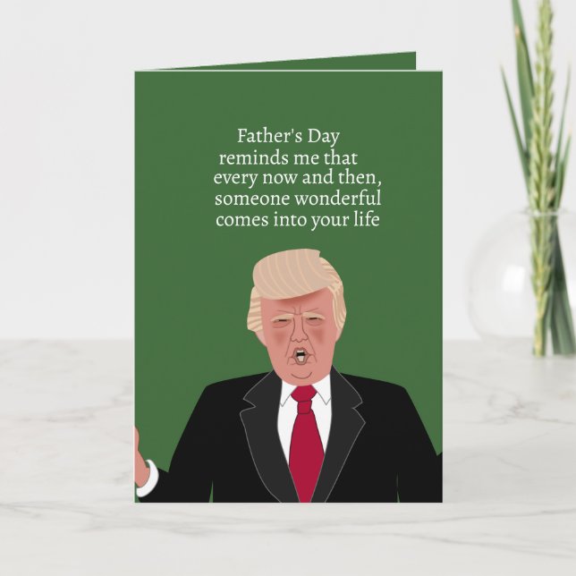 Carte Drôle Donald Trump Fête des pères de dessin animé (Devant)