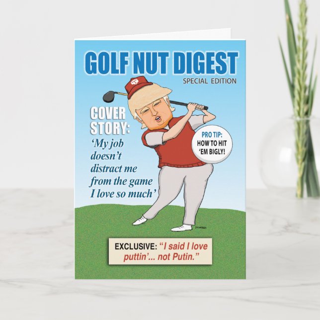 Carte Drôle Donald Trump Golf Nut Anniversaire (Devant)