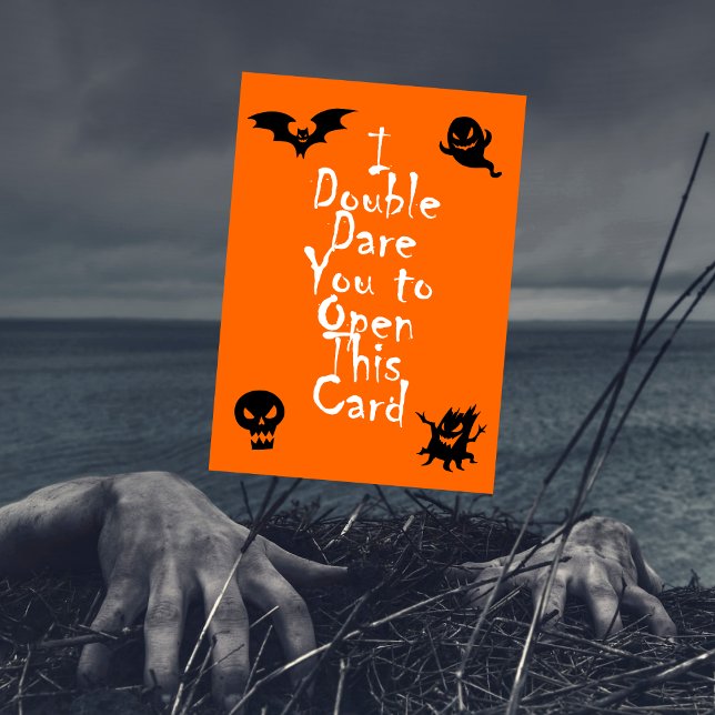 Carte Drôle Double Oser Joyeux Halloween Kidding (Créateur téléchargé)