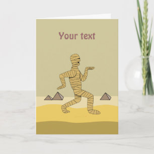 Carte Drôle Drôle Cartoon Égyptien Mummy Pyramides Perso