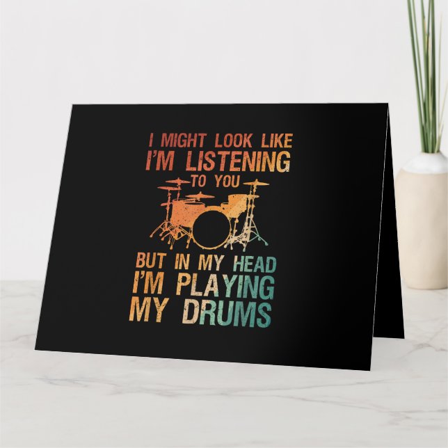 Carte Drôle Drummer Art Pour Hommes Femmes Drum Player P (Devant)