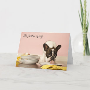 Carte drôle du jour de mère de bouledogue français