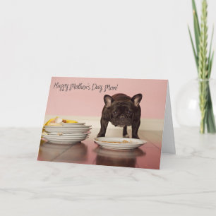Carte drôle du jour de mère de bouledogue français