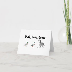 Carte Drôle Duck Duck Goose Caricature, Jeu pour enfants