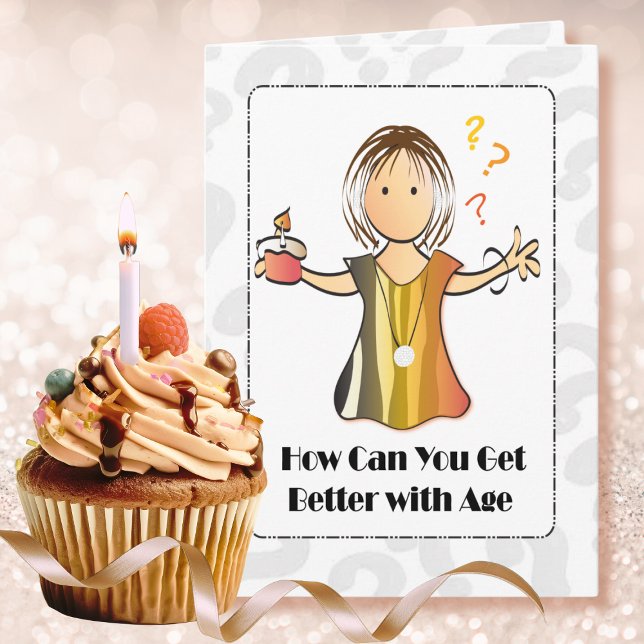 Carte Drôle et doux caricature femme Anniversaire (Créateur téléchargé)