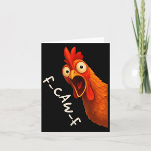 Carte Drôle F-caw-f poulet Fcawf coq Halloween Bird